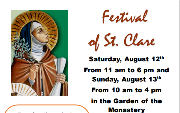 Festival of St. Clare August 12 & 13 2023
