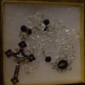 Crystal Clear Rosary with Black accents